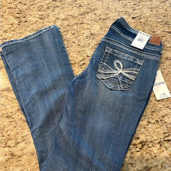Wallflower Women's Boot Cut Jeans in Classic Blue - Picture 1 of 12